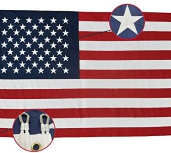 TOPFLAGS American Flag US Flags 15x25FT for Outdoor USA Heavy Duty High Wind Embroidered Stars Sewn Stripes Polyester with 5 Brass Grommets Vibrant Color Banner