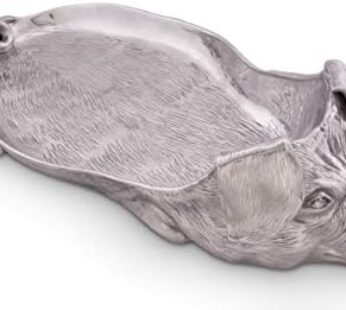 Arthur Court Extra Large Pig Ham Serving Carving Tray Cast Aluminum Perfect for Easter/Christmas Ham 26 inch Long x 12 inch Wide x 7 inch Tall