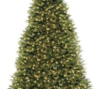 National Tree Company Pre-Lit Artificial Full Christmas Tree, Green, Dunhill Fir, Dual Color LED Lights, Includes Stand, 9 Feet