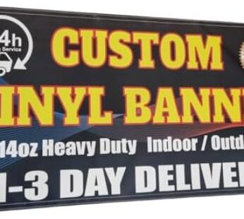 Custom Vinyl Banner, 14oz Premium Coated Vinyl, Full Color, indoor/outdoor Heavy Duty Sign, Design Online or Print Your Design file. 1 Sided (5 X 40 ft (H X W))