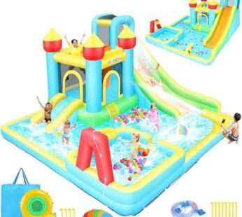 Inflatable Swimming Bounce House Water Slides, 13FTx12.5FT Extra Large Waterslide Jumping Castle with Kids Deep Pool, Basketball Hoop Heavy-Duty for Kids Backyard Big Party Download Images  Configuration