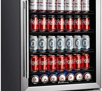 Kalamera 24 inch Beverage Refrigerator – 154 Cans Capacity Beverage Cooler- Fit Perfectly into 24″ Space Built in Counter or Freestanding – for Soda, Water, Beer or Wine – For Kitchen, Bar or Office