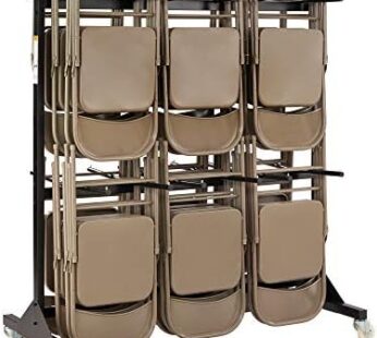 Safco Two-Tier Folding Chair Cart, Heavy Duty Black Powder Coated Storage Cart, Holds 84 Chairs, Commercial-Grade Steel for Increased Durability Download Images  Configuration