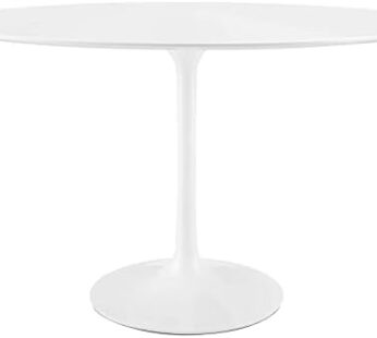 Modway Lippa 48″ Mid-Century Modern Dining Table with Oval Top and Pedestal Base in White Download Images  Configuration