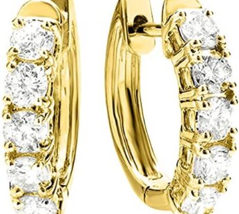 1-5 Carat Five Stone Diamond Hoop Huggie Earrings 14K Gold Value Collection Download Images  Configuration