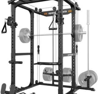 Sportsroyals Power Cage,1600lbs Multi-Function Power Rack with Adjustable Cable Crossover System and More Training Attachment, Weight Cage for Home Gym Download Images  Configuration