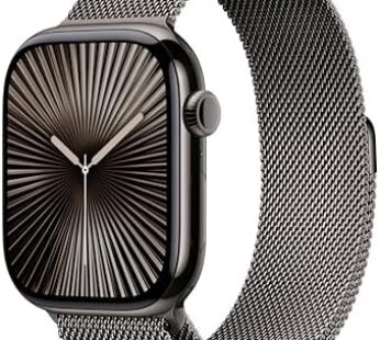 Apple Watch Series 10 [GPS + Cellular 46mm case] Smartwatch with Slate Titanium Case with Slate Milanese Loop – M/L. Fitness Tracker, ECG App, Always-On Retina Display, Carbon Neutral Download Images  Configuration